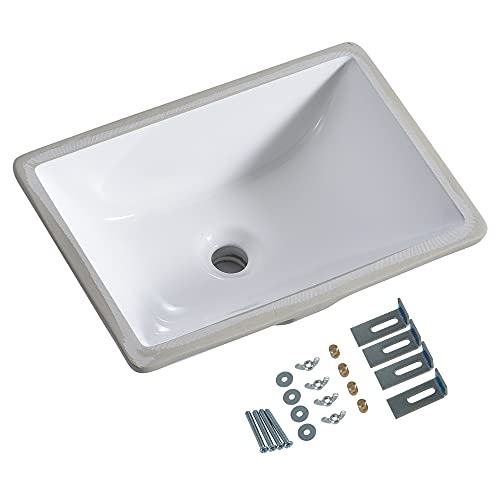 Under Mount Vessel Sink, Future Height 16' x 11', 16 inch by 11 inch, Under Counter Bathroom Sink, Vanity Sink Top, White Color