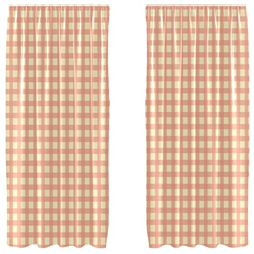 Rideaux écossais orange 139,7x213,4 cm chambre et salon pas cher