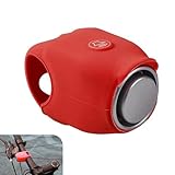 Qurbuns Electric Bike Horn, 120DB Loud Elasticity Silicone Bicycle Bell, Waterproof Bicycle Warning Horns with 6 Sound Options, Universal Handlebar Alarm for Adults Kids Bike/Scooter/Ebike (Red)