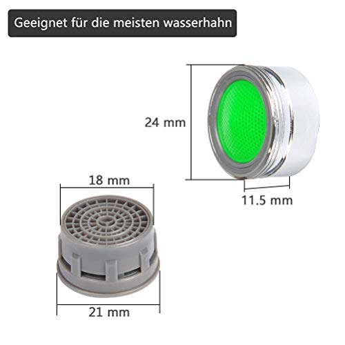 10 Stück Strahlregler M24 - Wasserhahn sieb Einsatz, Mischdüse mit ABS-Filter inkl. Mischdüsenschlüssel,für Wasserhähne
