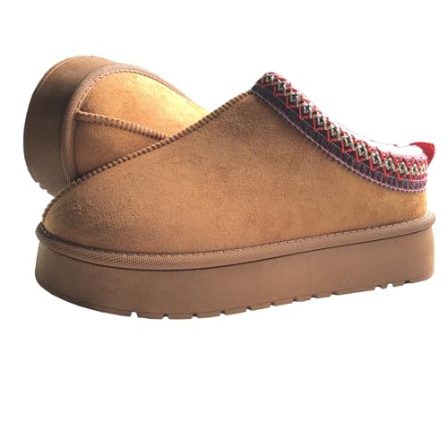 Women's Slippers Platform Fleece Lined Mini Boots Short Ankle Sneakers Warm Winter Outdoor House Shoes