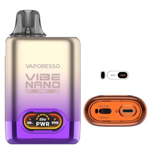 Vaporesso Vibe Nano Pro Kit 1500mAh Batteria con Vibe Series 0.8ohm Dual Mesh Pod 4.5ml Sigaretta Elettronica ECO Kit No Nicotine (Viola bacca)