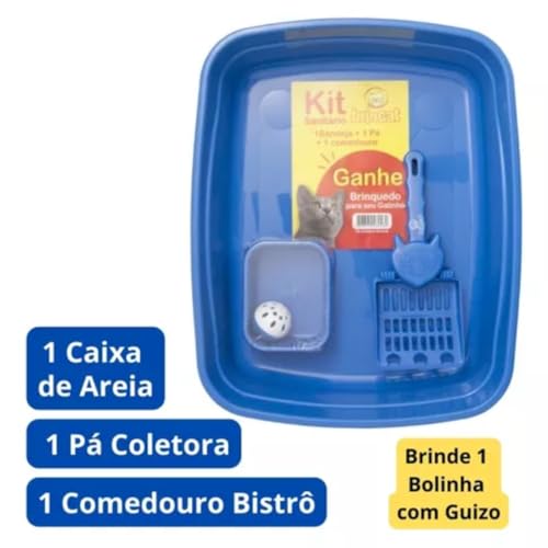 Kit Caixa De Areia Gatos Pá Coletor Portátil Sanitário Pet Brincalhão