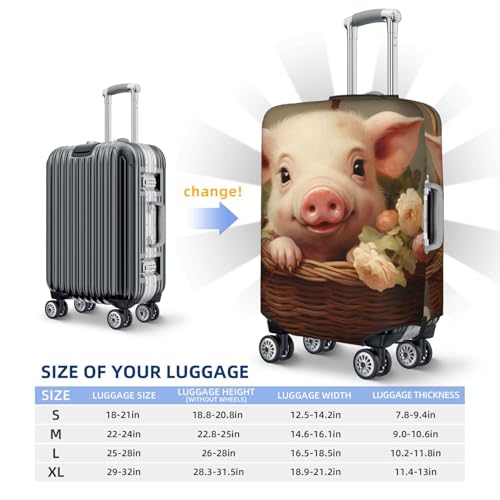 Funny Pig Travel Luggage Cover for Suitcase Anti-Scratch Fashion Suitcase Protector Washable Elastic Baggage Covers Fits 25-28 Inch Luggage for Travel Beach Holiday3