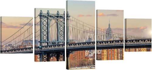 Impression Sur Toile Intissee Paysage Architectural Pont, Affiche Galerie Salon 100 X 50 Cm