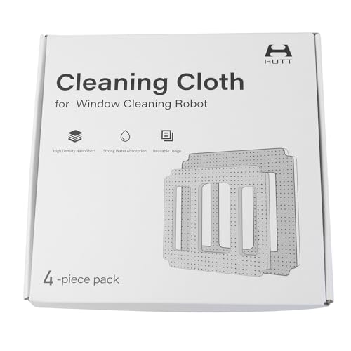 Image of HUTT A1 Window Cleaning Robot - Original Cleaning Pad, Cloth, and Rags - Includes 4 Pieces in One Box