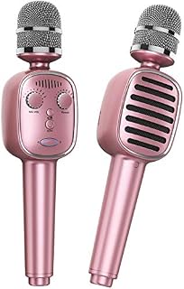 Wireless Bluetooth Karaoke Microphone, Protable Handheld Karaoke Mic Speaker Singing Machine with Voice