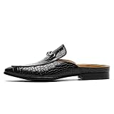 Pantoufles Décontractées à Bout Fermé en Cuir pour Hommes Mocassins à Talons Ouverts à la Mode Été Chaussures à Enfiler en Relief