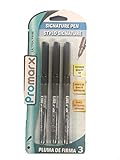 Promarx Ultra Fine Signature Pen 3 Pack ~ Black (0.5 mm)