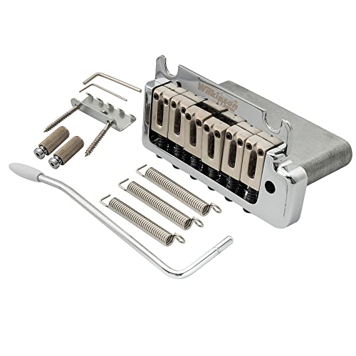 Wilkinson WOV08 52.5mm (2-1/16 inch) 2-Point ST Guitar Tremolo Bridge for Fender Strat American Standard or Professional Electric Guitar Replacement, Chrome