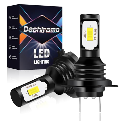 Dechiramo H7 Motorcycle Bulbs Compatible for Kawasaki Ninja 650R(2006-2011) Kawasaki Ninja 650 (2012-2019), 6500K White light,Plug and Play,H7 Fog Light Bulbs(Pack of 2)