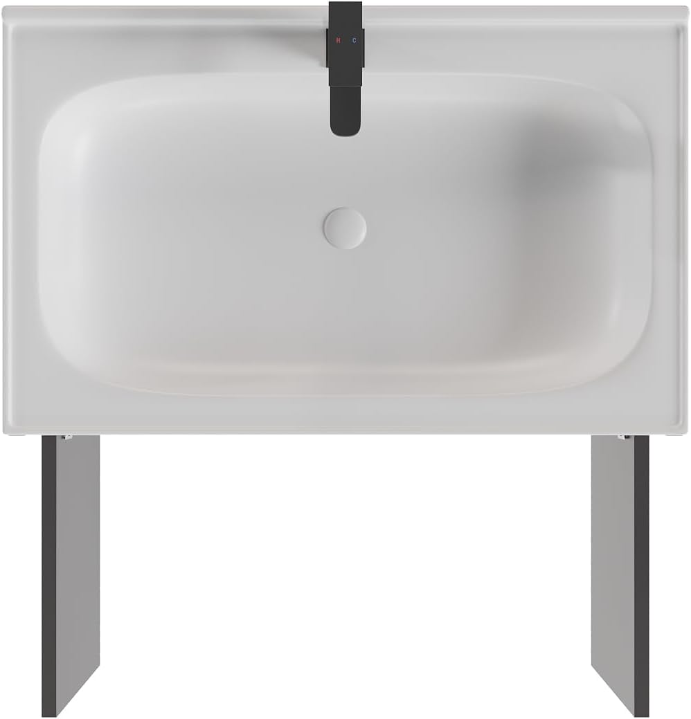 32'' Bathroom Vanity with Sink, Floating bathroom Vanity for Modern Bathroom with Soft-Close Doors, Faucet, Pop-up Drain, Gray