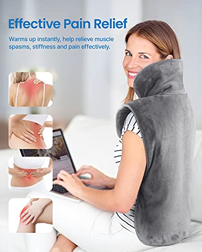 RENPHO Coussin Chauffant Électrique dos Cervicales Lavable en Machine, Arrêt Automatique, Faste-chauffage Avec 3 Réglages de Température, pour le Cou et les épaules, 60 x 90 cm - Gris RENPHO Coussin Chauffant Électrique dos Cervicales Lavable en Machine, Arrêt Automatique, Faste-chauffage Avec 3 Réglages de Température, pour le Cou et les épaules, 60 x 90 cm - Gris