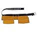 Bucket Boss 3 Tool Bag Suede Leather Tool Apron Tool Belt, with Sewn-On Belt and Steel Roller Buckle Fits Up To 42 in. Waist Size, in Tan, 55149