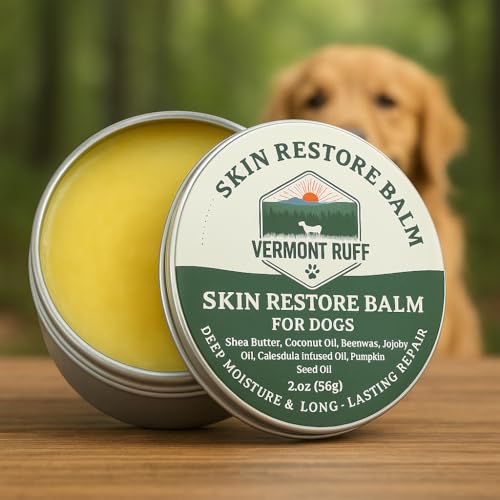 Image of Vermont Ruff Dog Nose Balm for Dry Nose, All-Natural Dog Paw Pad Balm, Paw Balm Dogs Lick Safe, Snout Soother for Dogs, Paw Soother for Dogs, Made in Vermont - 2oz