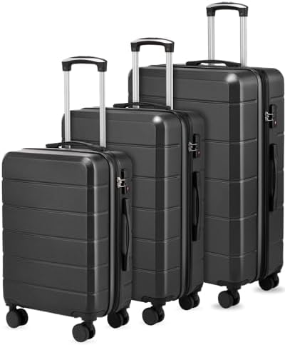 Luggage Sets 3 Piece, Expandable Hardside Suitcases with Wheels, ...