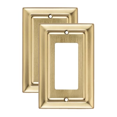 Placa de pared Monarch Abode en oro cepillado de 1 banda para interruptor arquitectónico pack de 2 2