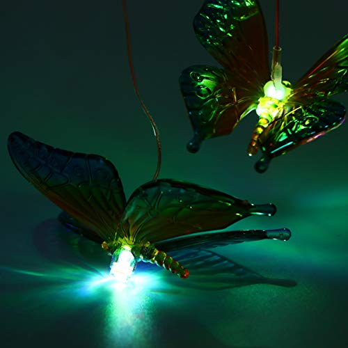 Luz solar ao ar livre, luz de LED criativa de borboleta para pendurar luzes de jardim decorativas (a