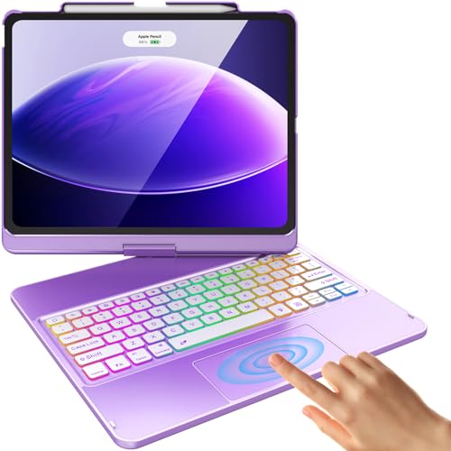 FUWANG iPad Air 33 cm �P�[�X �L�[�{�[�h & Pro 12.9�C���`�p 360�x��] �p�[�v�� | iPad Air 33cm M4/M3/M2 & iPad Pro 12.9�C���` ��6����/��5����/��4����/��3����p�A�}���`�^