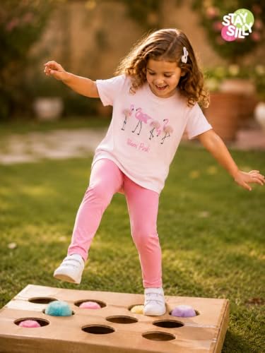 Image of Pilolo Kids Soft Cotton Lycra Solid Ankle Pocket Leggings for Girls