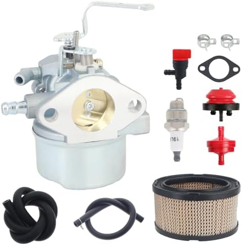 Kit De Carburador Para Motor Tecumseh 8HP-10HP - Incluye Junta, Filtro De Aire, Línea De Combustible Y Válvula De Apagado - Compatible Con Modelos 640152A, 640260B, Para Sopladores De Nieve Y Generadores