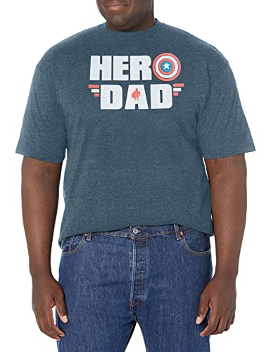 T-shirt Marvel DAD bleu marine pour homme grande taille XX-Large