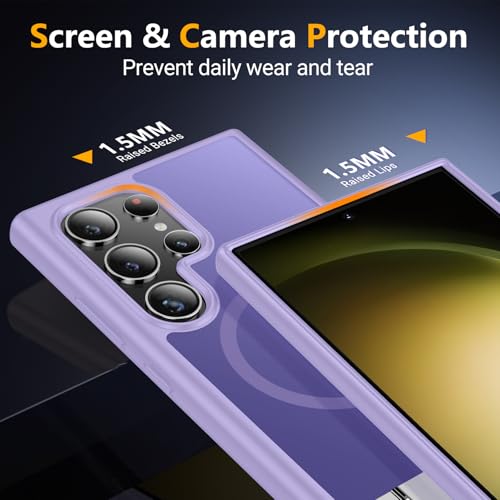 Image of SPIDERCASE Magnetic for Samsung Galaxy S23 Ultra Case, [3 Stand Ways][ Military Grade Drop Protection] with Invisible Stand Shockproof Slim Case for Samsung S23 Ultra 6.8 inch, Light Purple