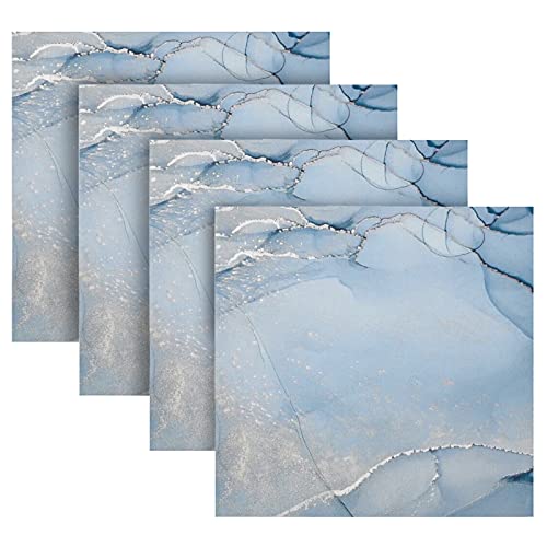 Xigua 6 Pack Abstract Marble Blue Cloth Napkins For Dinner Table Decorative Napkin 20 Inch Washable For Indoor/Outdoor Party Restaurant Everyday Use #TOP3