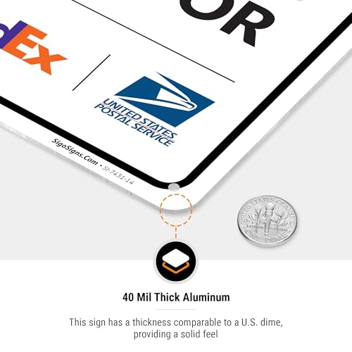 Image of Package Delivery Sign, Delivery Instructions All Package To Side Door Sign, 10x14 Inches, Rust Free .040 Aluminum, Fade Resistant, Made in USA