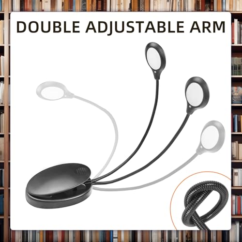 Image of Flylin 8 LED Music Stand Light, Rechargeable Clip on Reading Light with Adjustable Dual Arms and USB Cable, 3 Brightness Levels Eye-Care Book Lamp for Sheet Music /Orchestra /Guitar /Readers /Music Stand