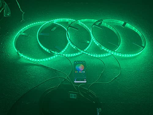 4Pcs 17.5'' Dream Color Chaser Rgb Changing Led Wheel Lights W/Turn Signal,Lock,Braking Functionand Can Controlled By Remote And App Simultaneously #TOP5
