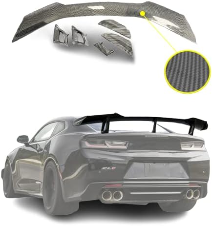 Rear Trunk Spoiler Wing Fit for 16-22 Chevy Camaro ZL1 1LE Style Model Vehicles (Carbon Print)