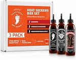 Heartbeat Hot Sauce – Heat Seekers Box Set | Scorpion Pepper, KO Edition & Meshuggah | Small-Batch Canadian Hot Sauce Gift Box with Taste-Tester Card (3 x 177 mL)