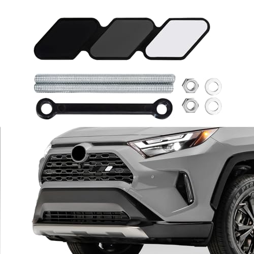 Image of Tri-Color Grille Decor Badge, Front Grill Emblem, Tri-Color Grille Badge Emblem Decoration Accessories, Grille Insert Trims Car Decor Fit for Tacoma 4Runner Tundra (Black Gradient)