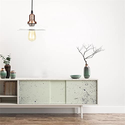 Luces colgantes vintage con pantalla de vidrio transparente D/B y cable ajustable 2
