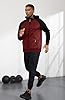 CTU Mens Hoodies Zip Up Fleece Hoodie Patchwork Hooded Jacket Sweatshirt Pullover Hoody With Zip Pockets Red XXL #2