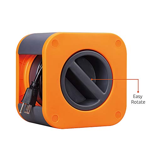 Link2Home Cord Reel 25 Ft. Extension Cord 4 Power Outlets, 2 Usb Ports, 2.4A Fast Charge – 16 Awg Sjt Cable. #TOP5