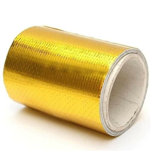 Aislante Térmico Cinta Protección Térmica 120 X 5Cm para Entrada Aire Aislamiento Térmico Envoltura Reflectante Barrera Térmica Autoadhesiva para Motor Insonorizante