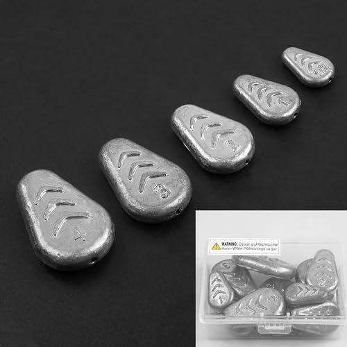No Roll Sinker Fishing Weights,Flat Inline Sinkers Weights No Snag Slip Sinkers Saltwater Surf Fishing Weights Gear Tackle for Catfish Rig