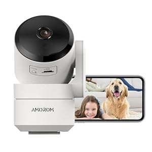2MP Indoor Security Camera for Home 360°, 2.4GHz WiFi Pet Camera with Motion Track, AI Detection, Privacy Mode, Night Vision, 2-Way Audio, Works with Alexa/Google Assistant, 1 Pack