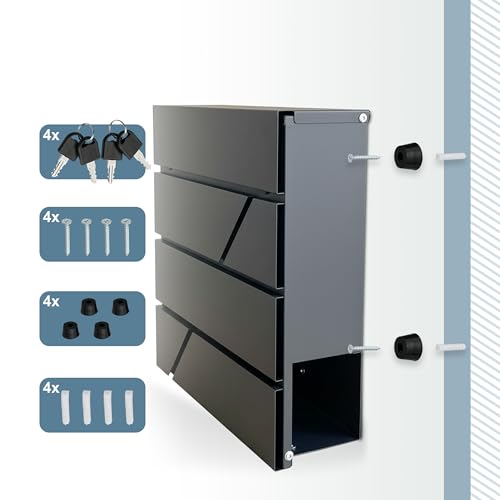 Buzón Relaxdays impermeable para exterior con espacio para periódicos DIN C4 8
