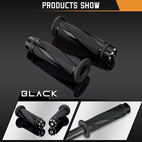 lifcasual Punhos de mão de borracha de metal em forma de sarja de motocicleta universal Punho de ace