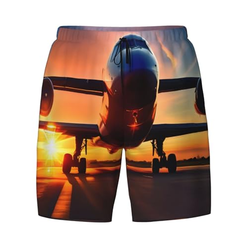 Pantalones cortos de natación ligeros con estampado original de cielo y avión 6