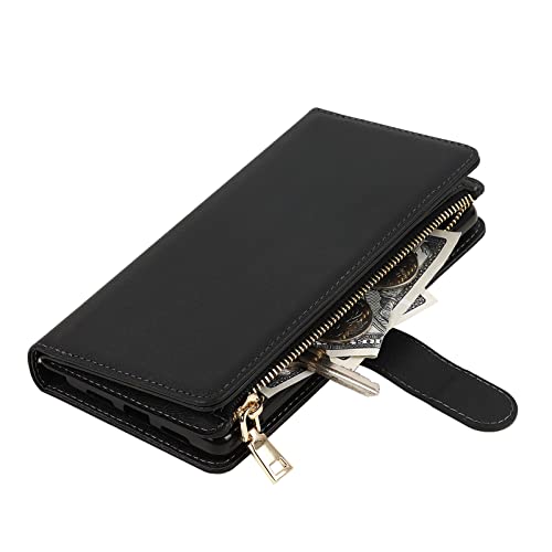 Jaorty Google Pixel 6 Phone Case Wallet For Women Men With Crossbody Strap Lanyard,Google Pixel 6 Wallet Case With Card Holer,Zipper Pocket Pu Leather Phone Case For Pixel 6, 6.4 Inch, Black #TOP3