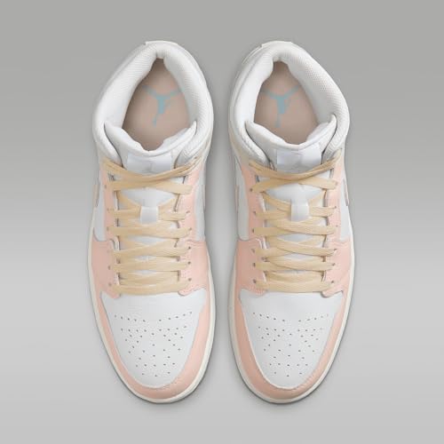 Air Jordan 1 Mid SE Men's Shoes (HJ6654-100, White/Sea Glass/Glacier Blue/Guava Ice)4