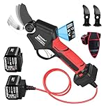 Laecabv 42 mm forbici da potatura elettriche 21 V 1150 W professionali, 2 x 4000 mAh batteria, schermo LCD, taglio progressivo viti (LA42Pro)