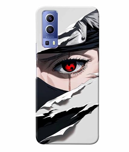 Image of Red Eyes Printed Hard Back Case Cover & Compatible for Vivo Y72 5G (Multicolor) - D1811