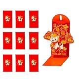 Chinesisches Neujahr Rote Umschläge,10 Stück 3D Faltbare Veranstaltungsausstattung - 2026 Neujahr Geldumschläge | Für Hochzeit Geburtstag Weihnachten Und Weitere