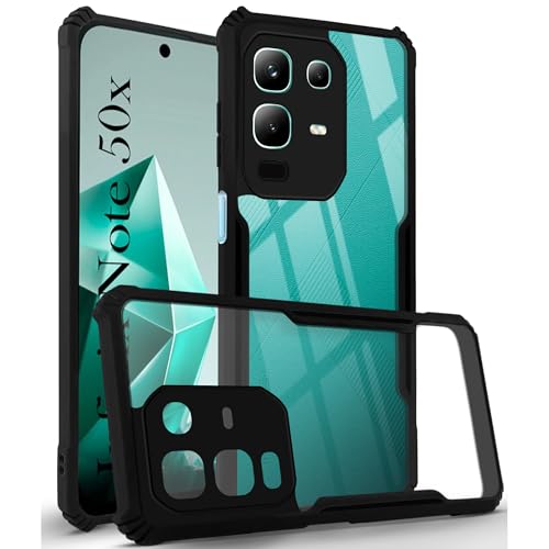 Image of Jkobi Back Cover Case for Infinix Note 50x (Shockproof with Polycarbonate Clear Panel | Professional Black)