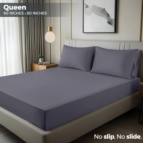 Image of Utopia Bedding Queen Fitted Sheets - Bulk Pack of 2 Bottom Sheets - Soft Brushed Microfiber - Deep Pockets - Shrinkage & Fade Resistant - Easy Care (Queen, Grey)